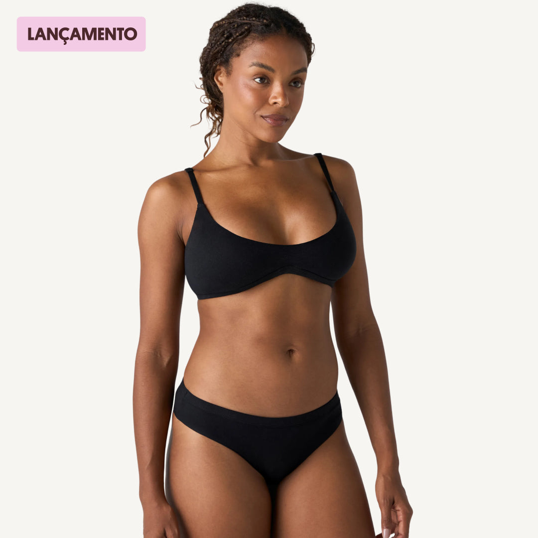 Kit Top Triangular e Calcinha Biquíni Cotton Up