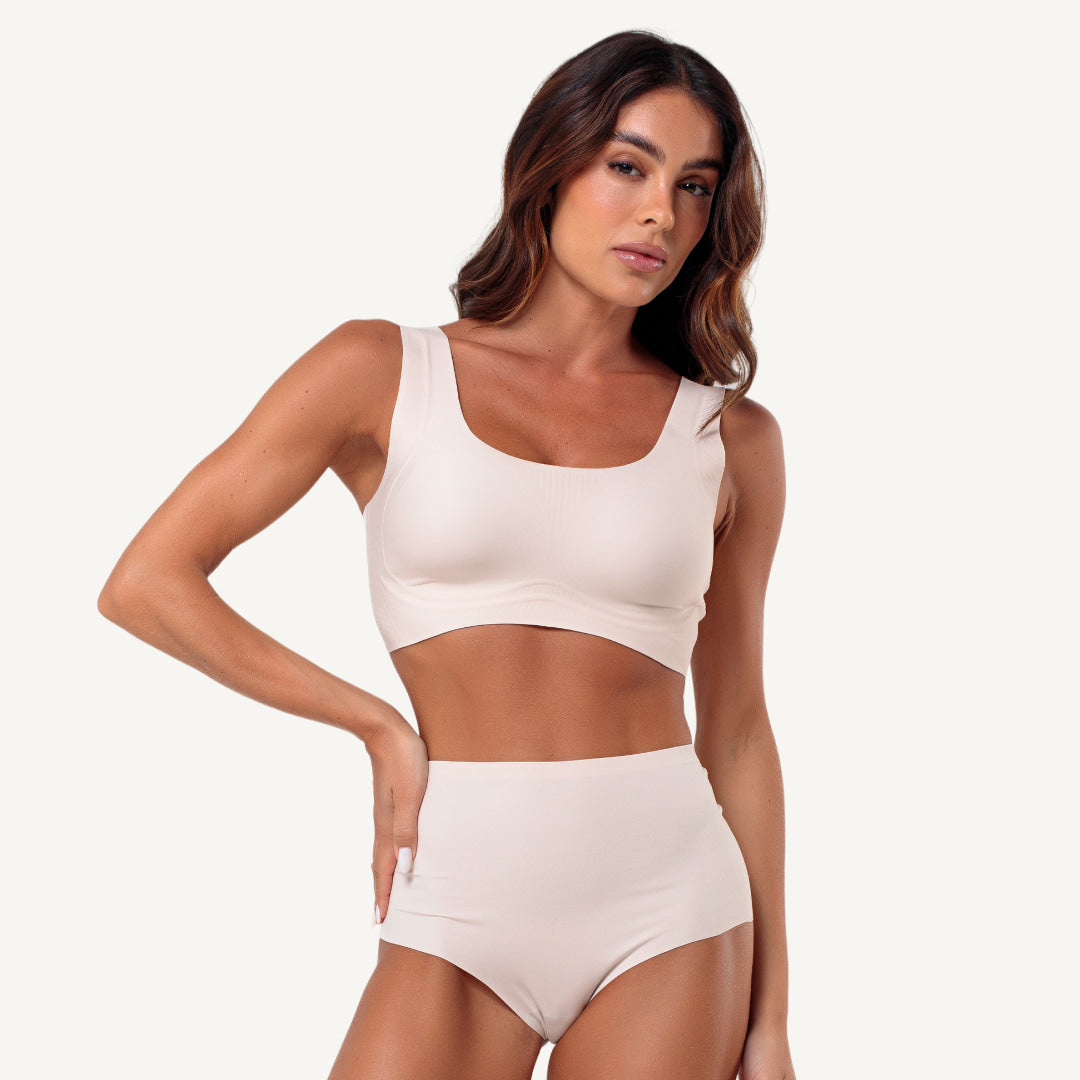 Kit Top e Calcinha Cós Alto Segunda Pele Skin Up - Influ