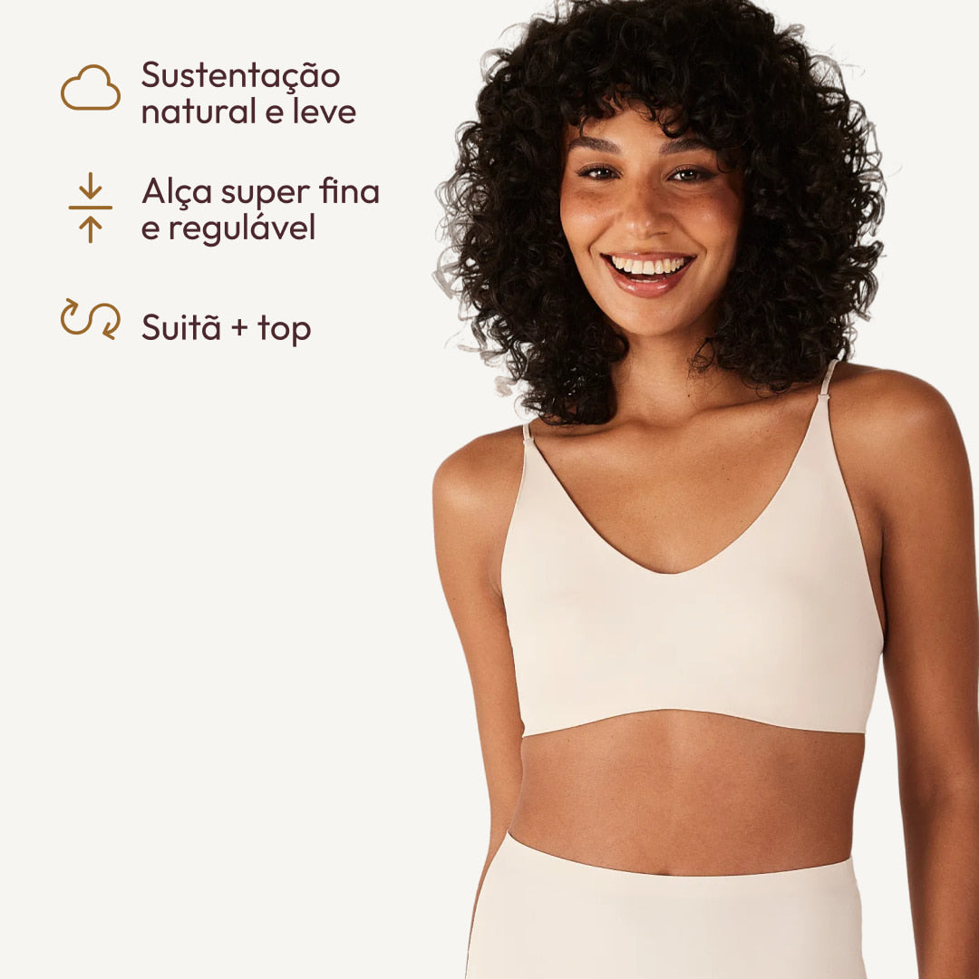 Sutiã Top Alça Fina Segunda Pele SkinUp