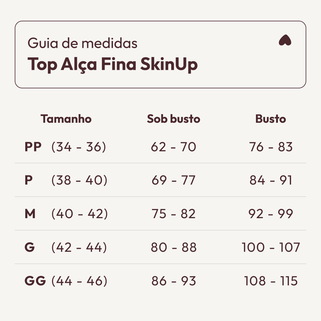 Sutiã Top Alça Fina Segunda Pele SkinUp