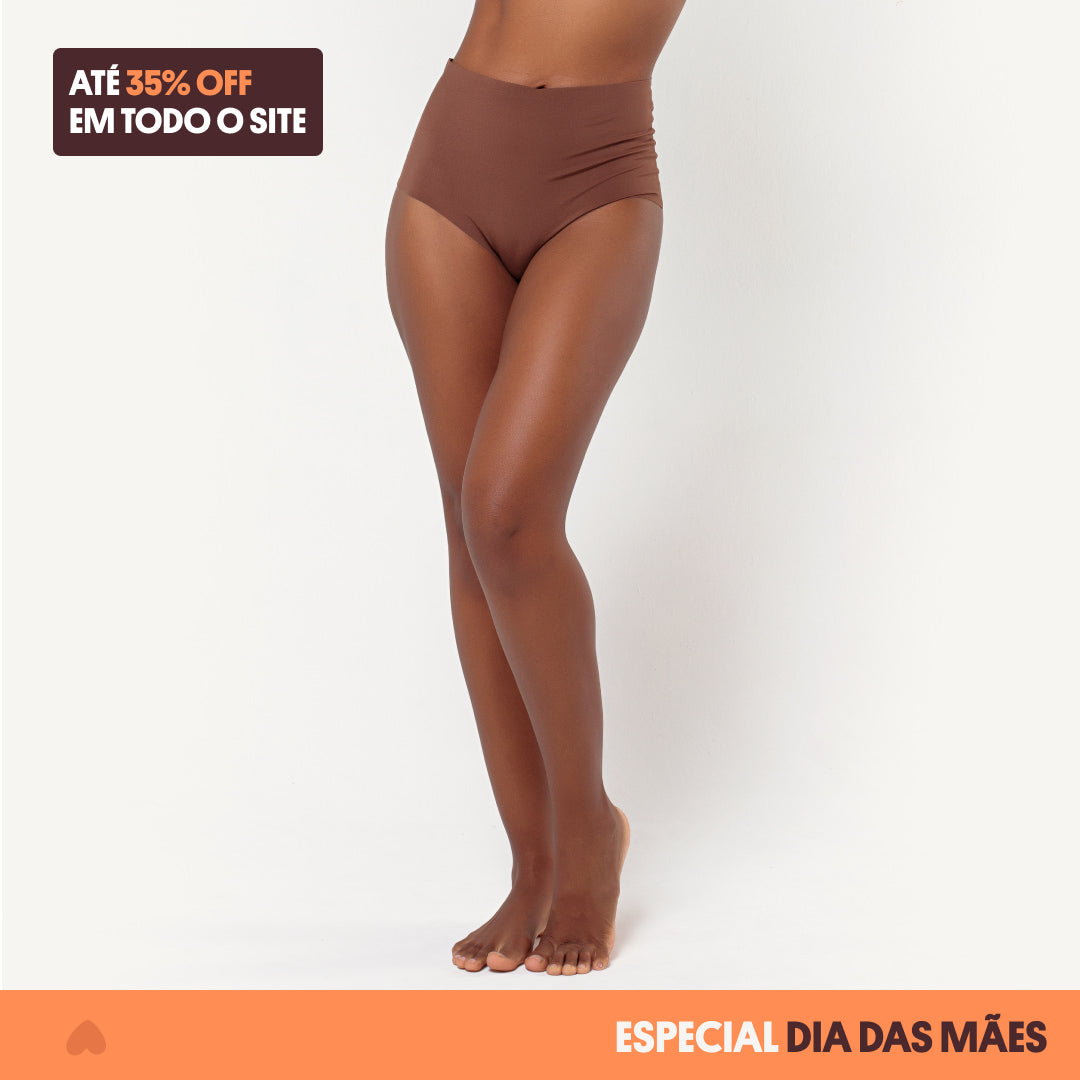 Calcinha Cós Alto Segunda Pele Skin Up - Mães