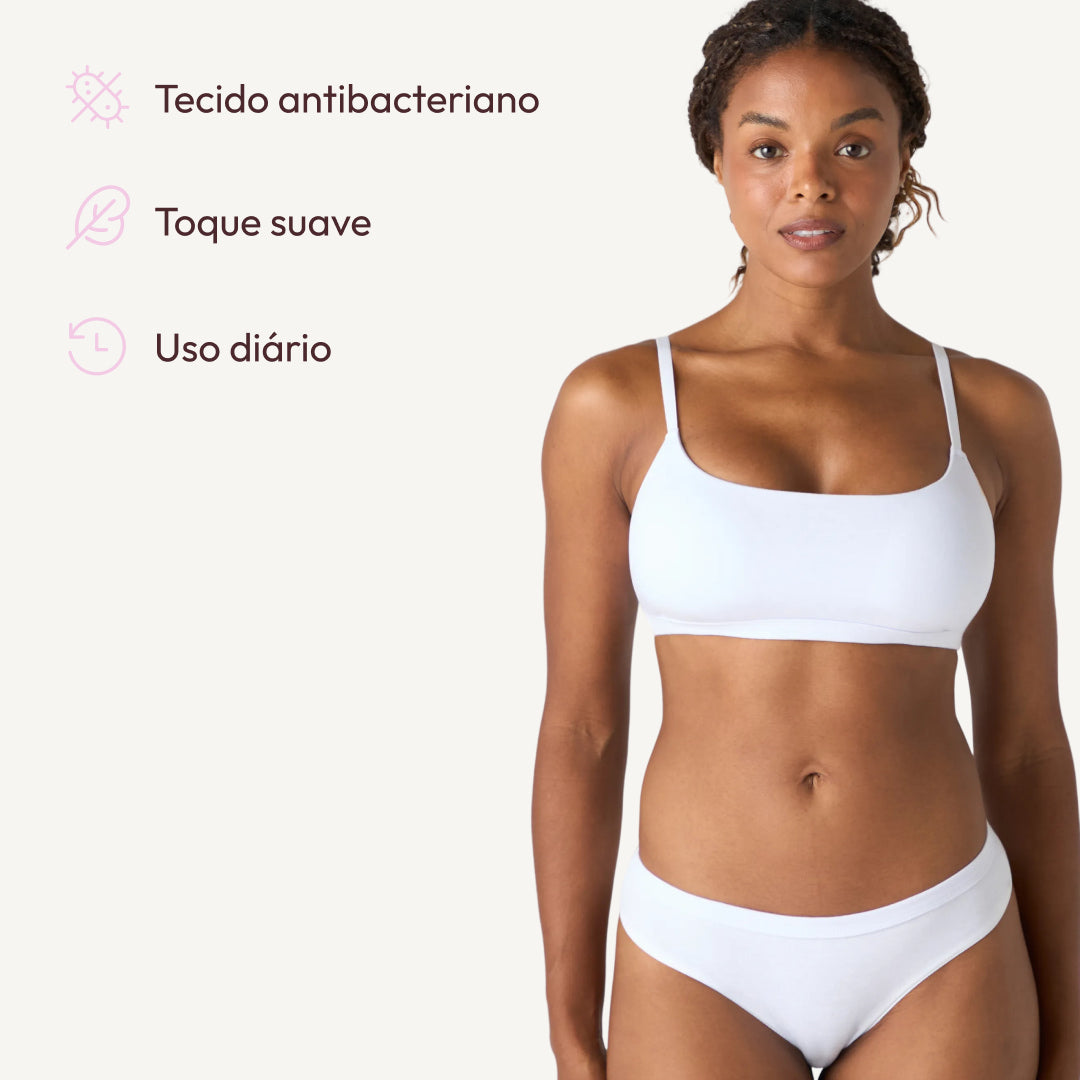 Kit Top Faixa e Calcinha Biquíni Cotton Up