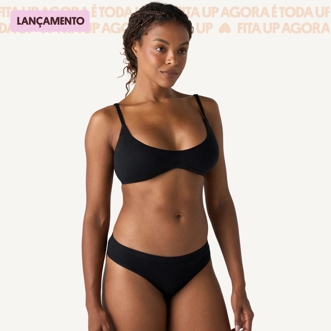 Kit Top Triangular e Calcinha Biquíni Cotton Up