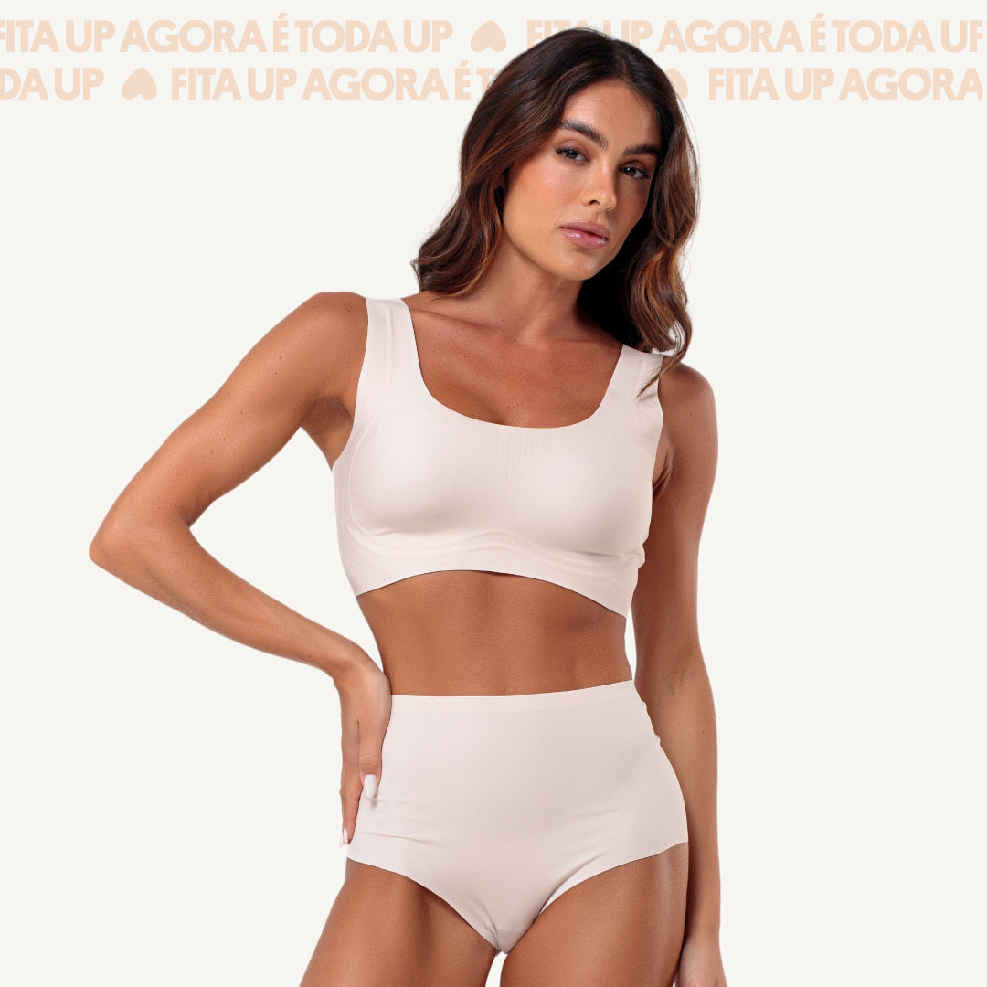 Kit Top e Calcinha Cós Alto Segunda Pele Skin Up