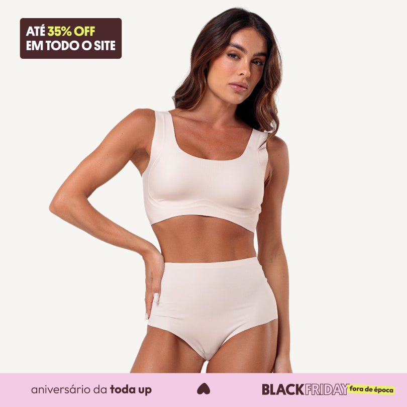 Kit Top e Calcinha Cós Alto Segunda Pele Skin Up - Aniver